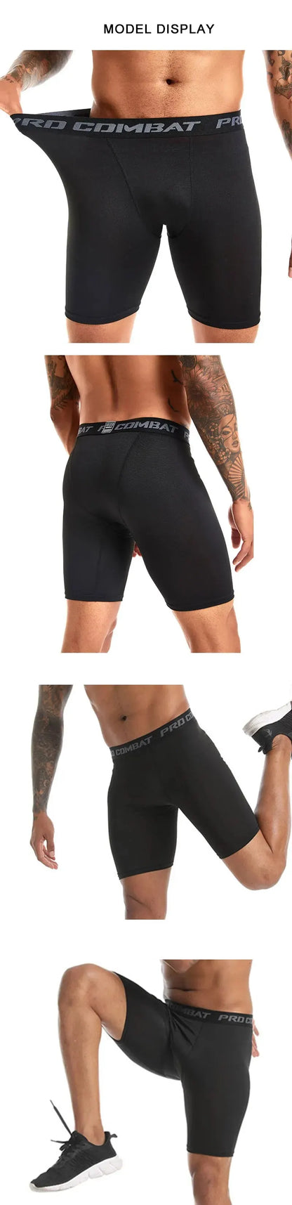 2024 Summer Men's New Sports Quick Dry Breathable Compression Tight Bottoms Basketball Fitness Running Training Casual Shorts